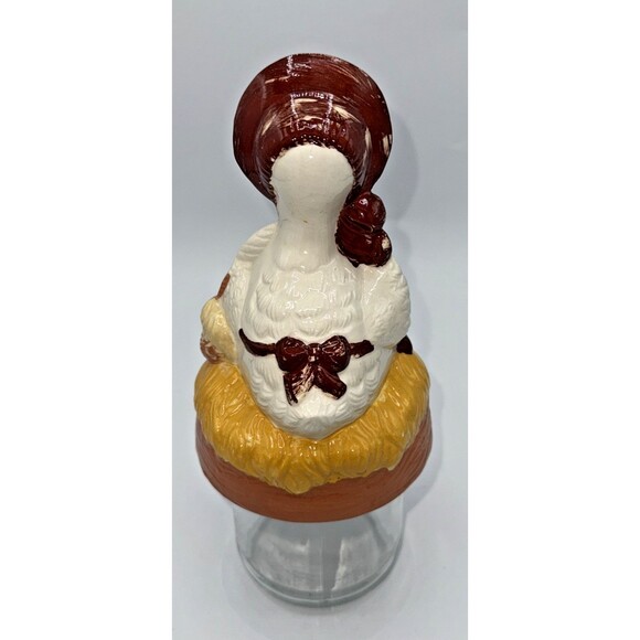 Vintage Whimsical Handpainted Mother Goose Jar Topper & Jar 9.5” Decorative - Picture 8 of 15